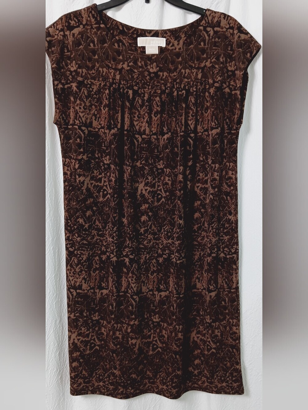 Michael Kors Womesn Brown Printed Slip On Dress M